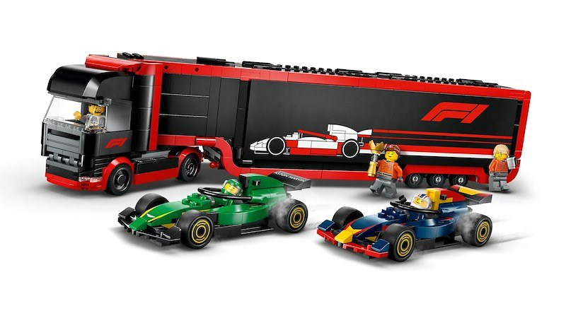 Lego City Autotrasportatore F1 con monoposto RB20 e AMR24 F1 60445