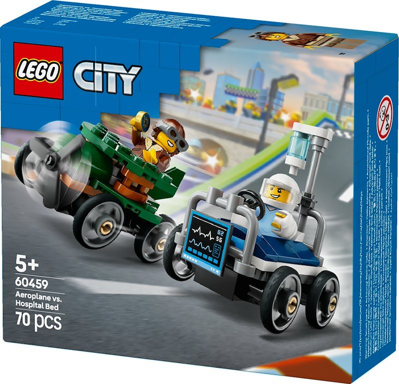 Lego® City Pack veicoli da corsa: aereo contro letto d’ospedale 60459