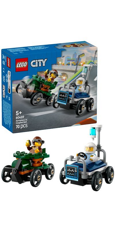 Lego® City Pack veicoli da corsa: aereo contro letto d’ospedale 60459