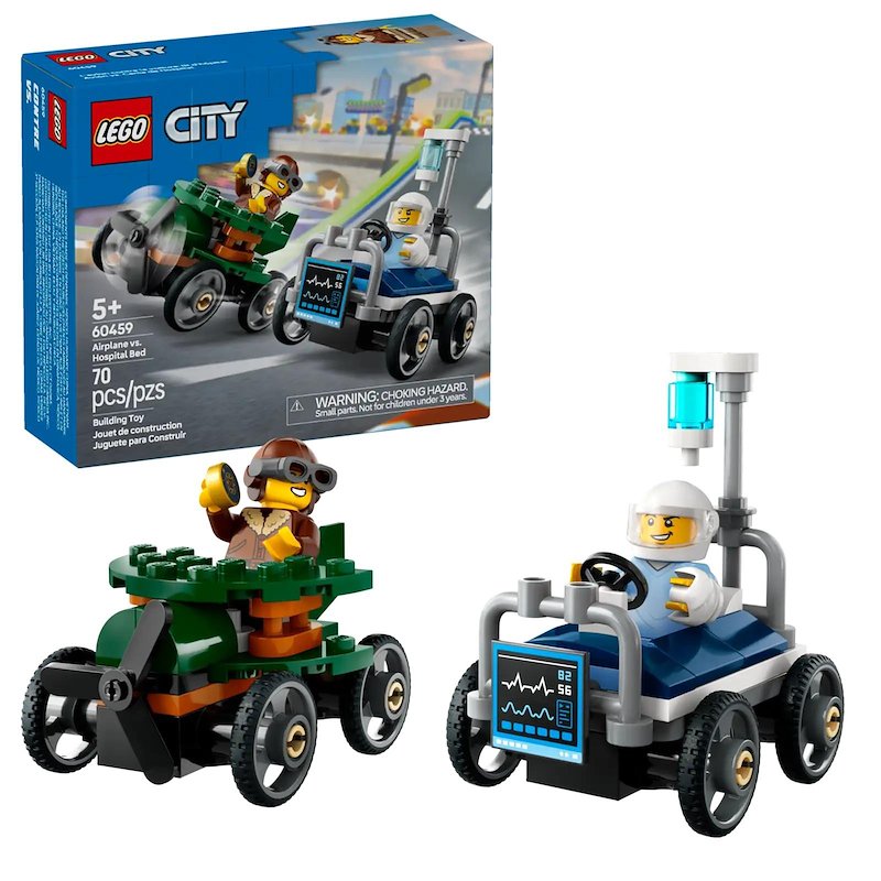 Lego® City Pack veicoli da corsa: aereo contro letto d’ospedale 60459