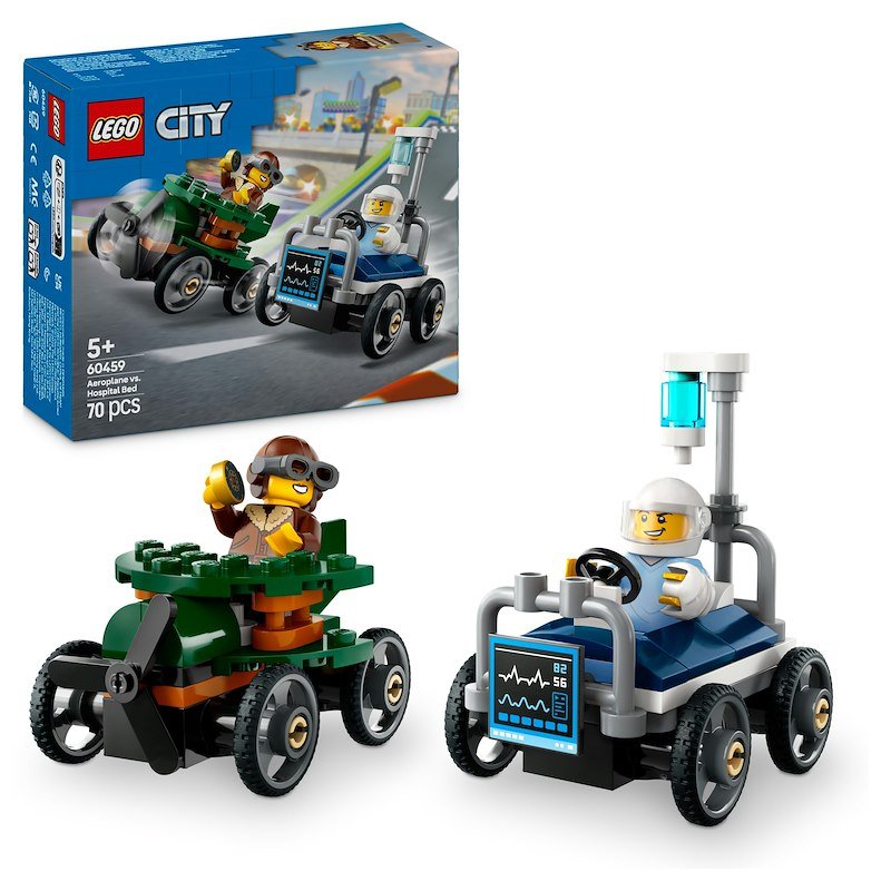 Lego® City Pack veicoli da corsa: aereo contro letto d’ospedale 60459