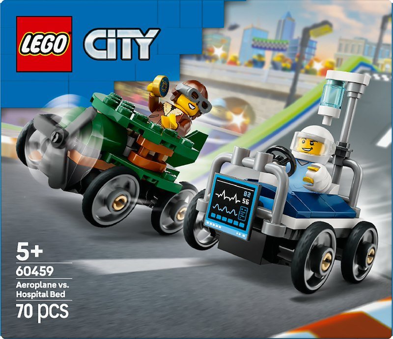Lego® City Pack veicoli da corsa: aereo contro letto d’ospedale 60459