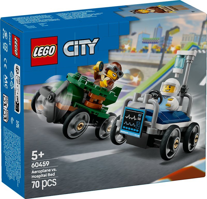 Lego® City Pack veicoli da corsa: aereo contro letto d’ospedale 60459