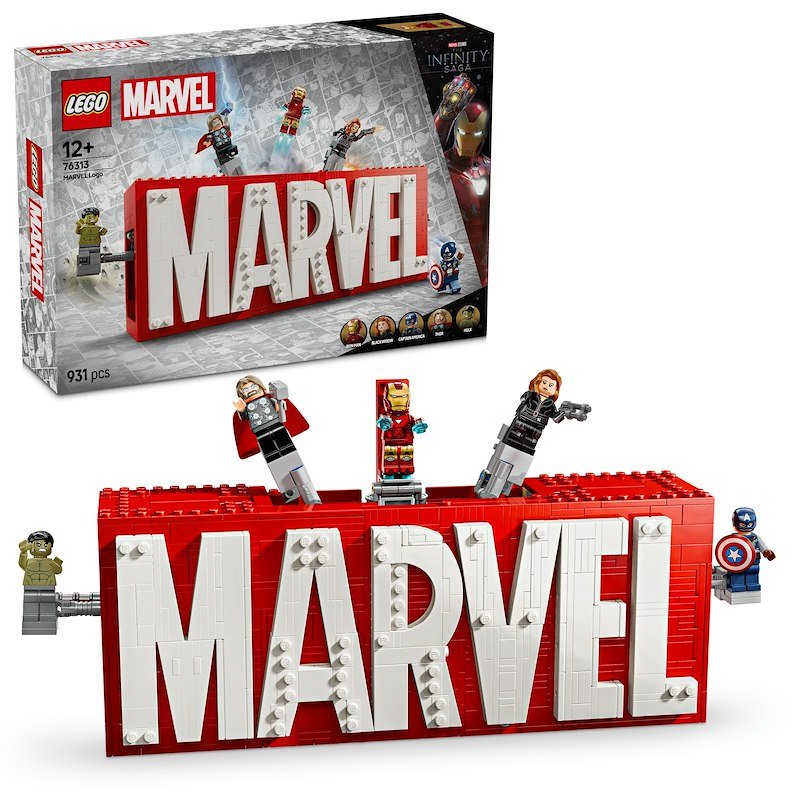Lego Marvel Logo e minifigure 76313