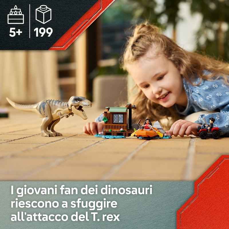 Lego® Fuga sul fiume dal T. rex 76975