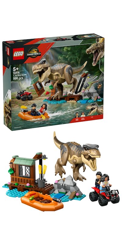 Lego® Fuga sul fiume dal T. rex 76975