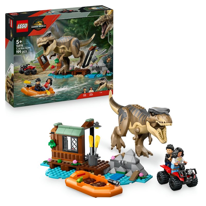 Lego® Fuga sul fiume dal T. rex 76975