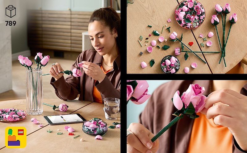 Lego BOUQUET DI ROSE ROSA 10374