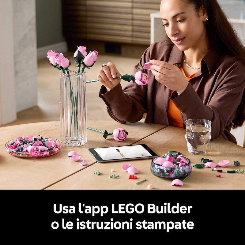 Lego BOUQUET DI ROSE ROSA 10374