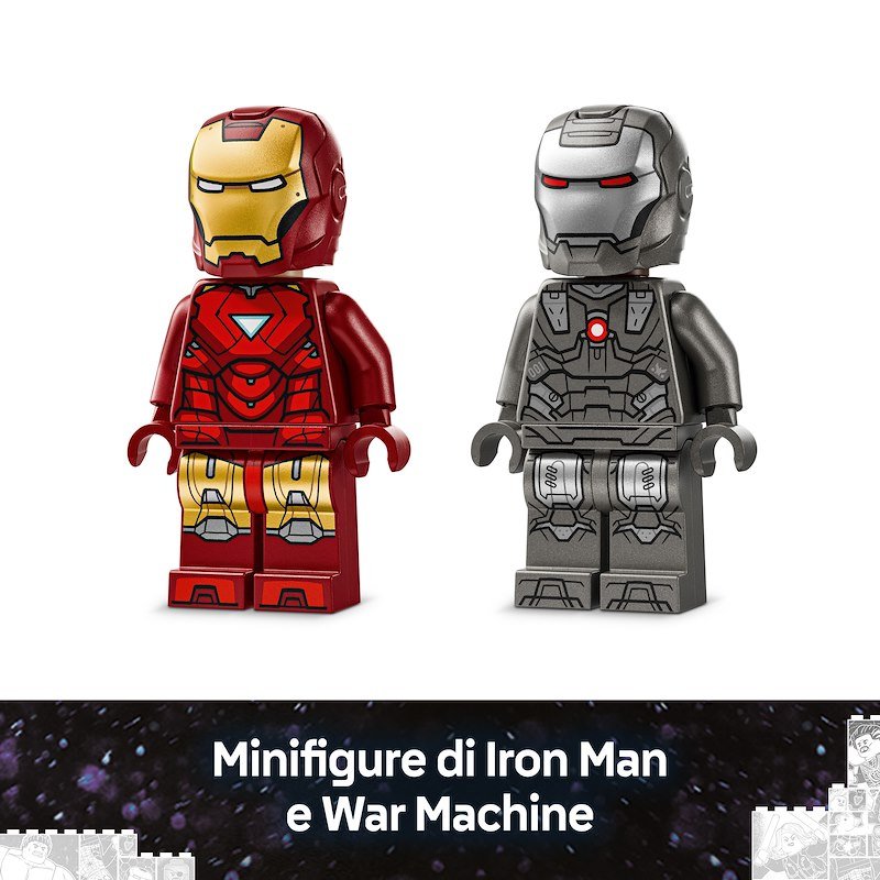 Lego Iron Man e War Machine contro i droni di Hammer 76320