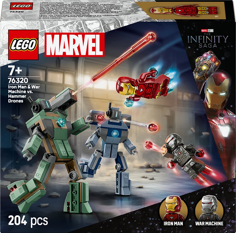 Lego Iron Man e War Machine contro i droni di Hammer 76320