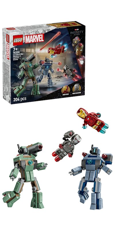 Lego Iron Man e War Machine contro i droni di Hammer 76320