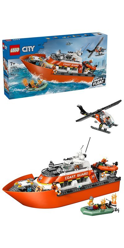Lego® Motoscafo di soccorso ed elicottero della Guardia Costiera 60504