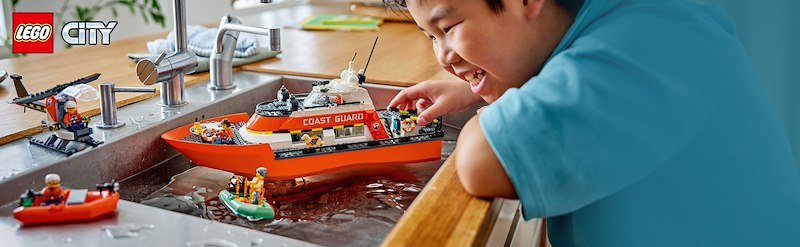 Lego® Motoscafo di soccorso ed elicottero della Guardia Costiera 60504