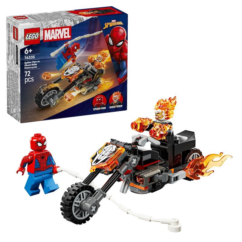 Lego Spider-Man vs. Ghost Rider in motocicletta 76335