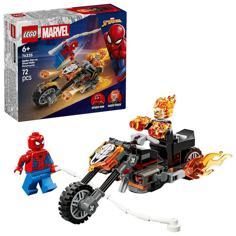 Lego Spider-Man vs. Ghost Rider in motocicletta 76335