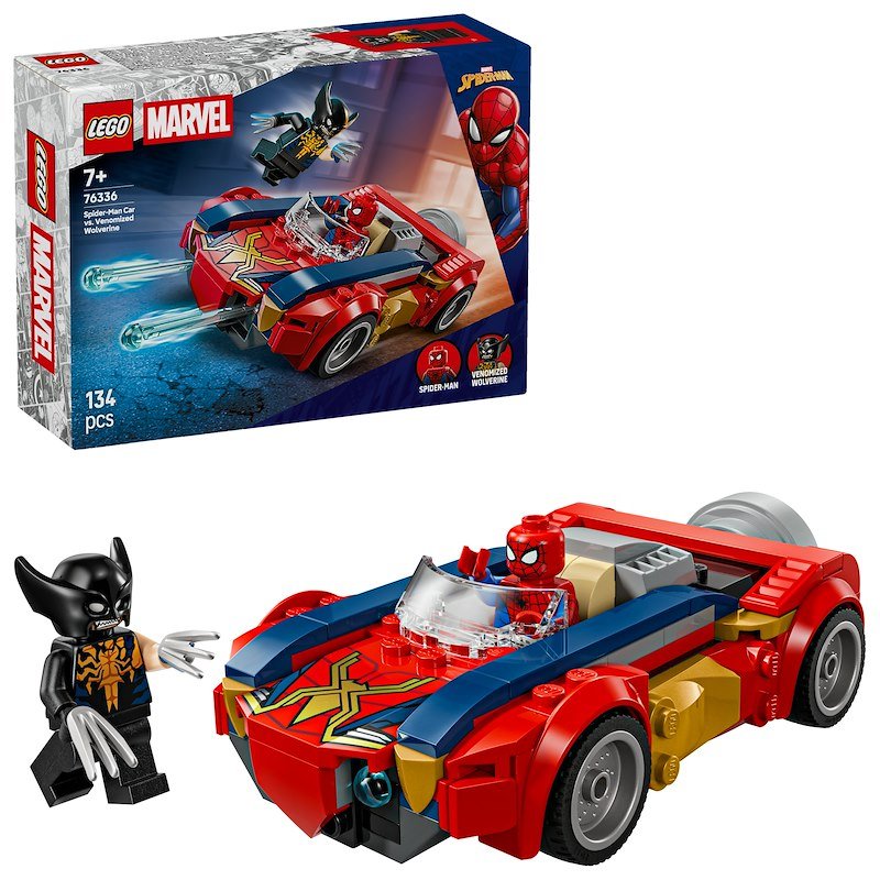 Lego Auto di Spider-Man vs. Venomized Wolverine 76336