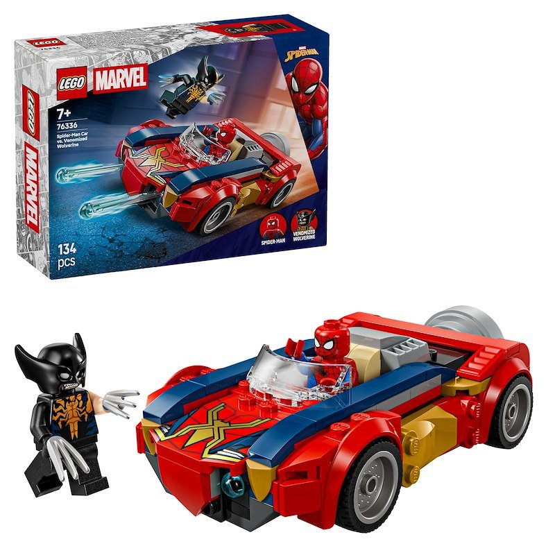Lego Auto di Spider-Man vs. Venomized Wolverine 76336