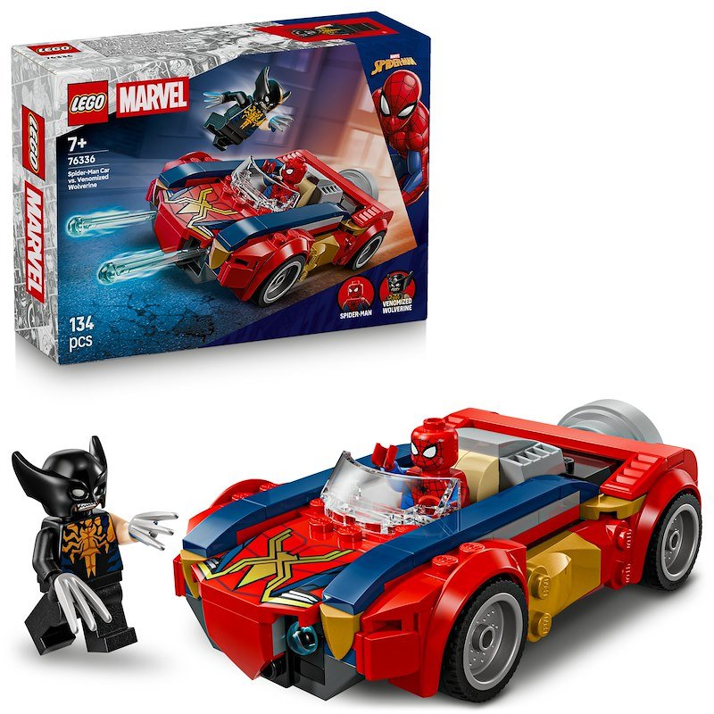 Lego Auto di Spider-Man vs. Venomized Wolverine 76336