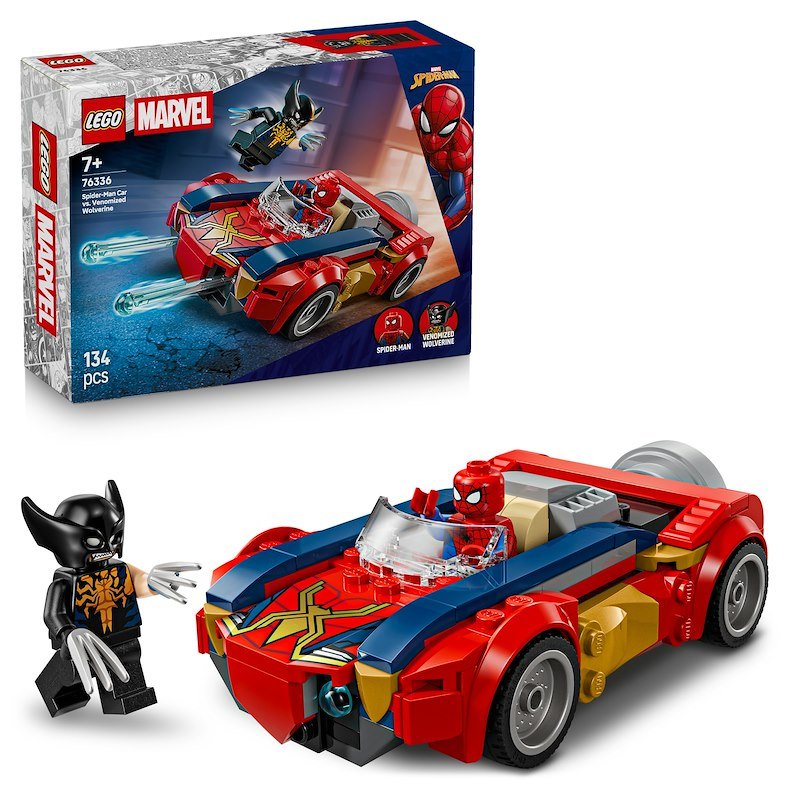 Lego Auto di Spider-Man vs. Venomized Wolverine 76336