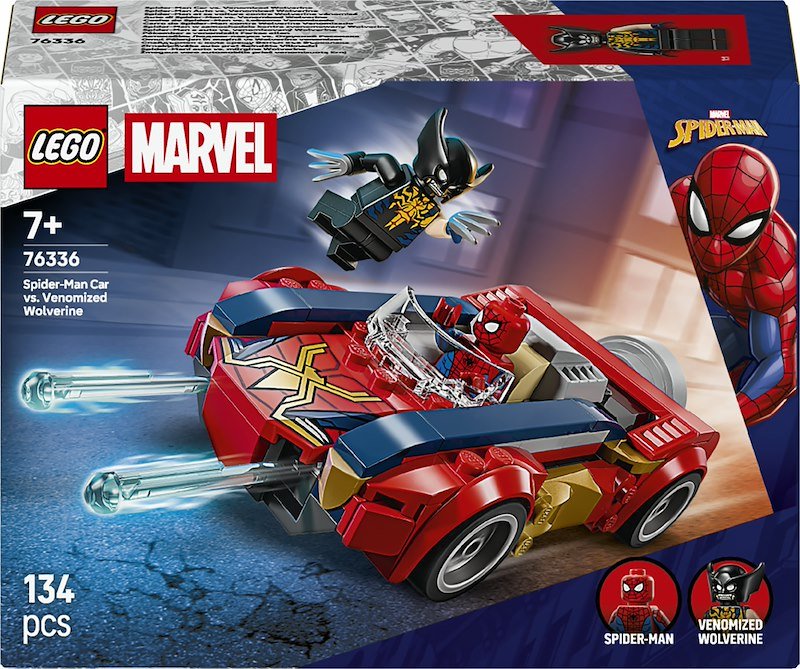 Lego Auto di Spider-Man vs. Venomized Wolverine 76336