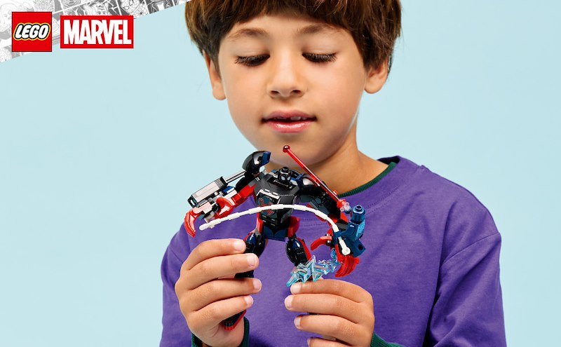 Lego Mech di Miles Morales vs. Spider-Man 2099 76337