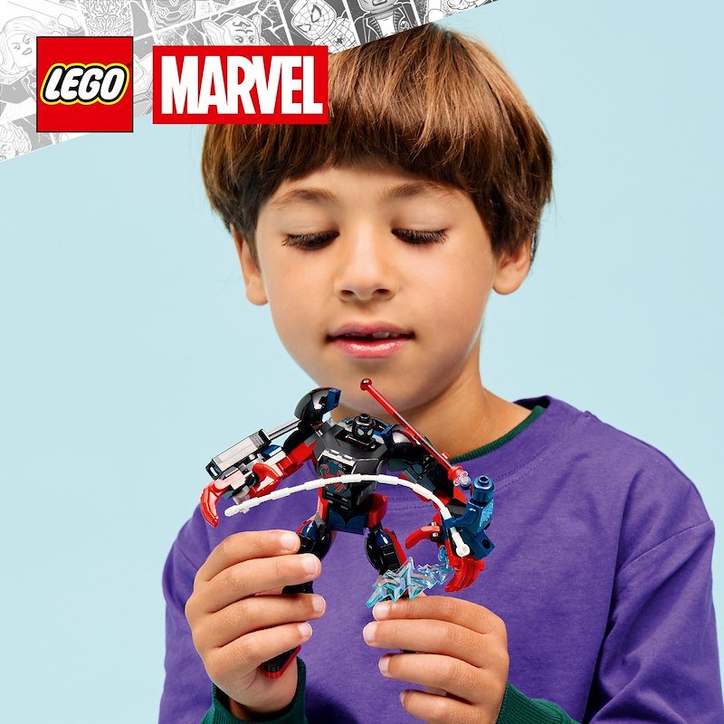 Lego Mech di Miles Morales vs. Spider-Man 2099 76337
