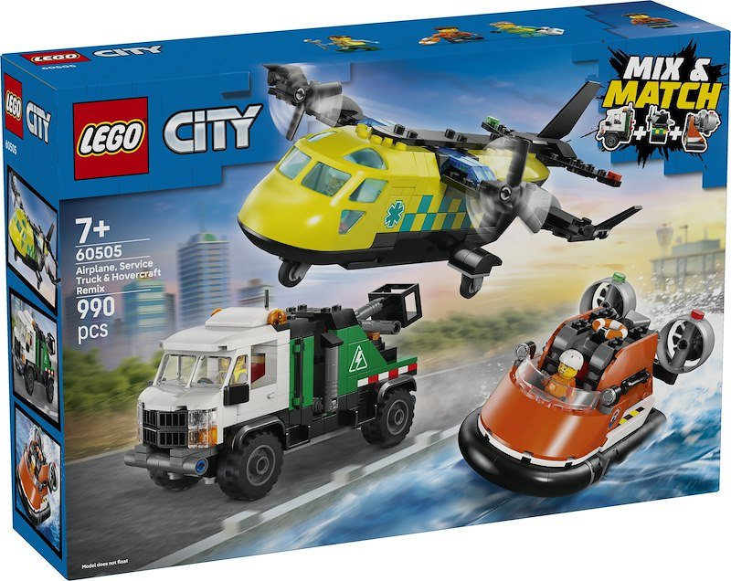 Lego® Remix aereo, camion di servizio e hovercraft 60505