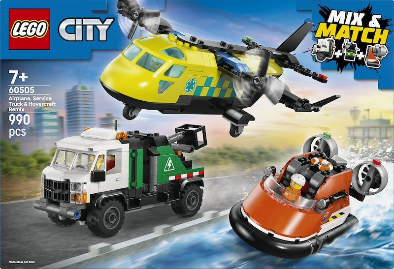 Lego® Remix aereo, camion di servizio e hovercraft 60505
