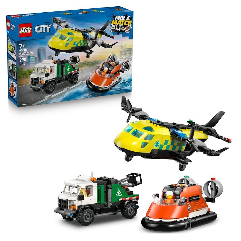 Lego® Remix aereo, camion di servizio e hovercraft 60505