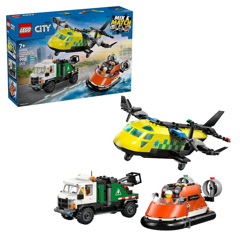 Lego® Remix aereo, camion di servizio e hovercraft 60505