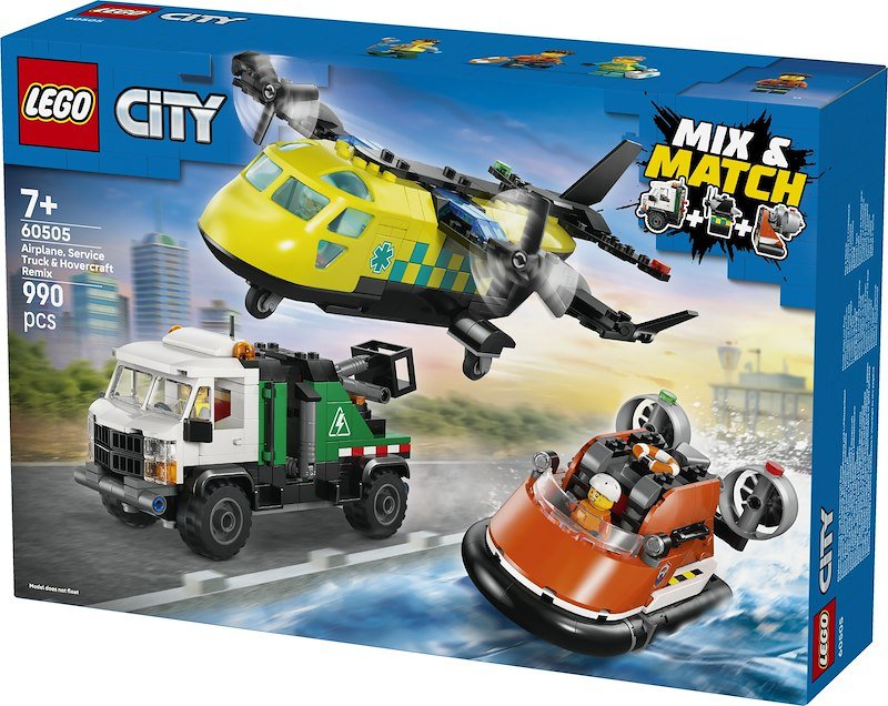 Lego® Remix aereo, camion di servizio e hovercraft 60505