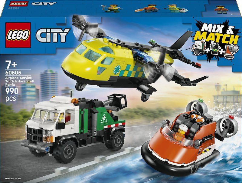 Lego® Remix aereo, camion di servizio e hovercraft 60505