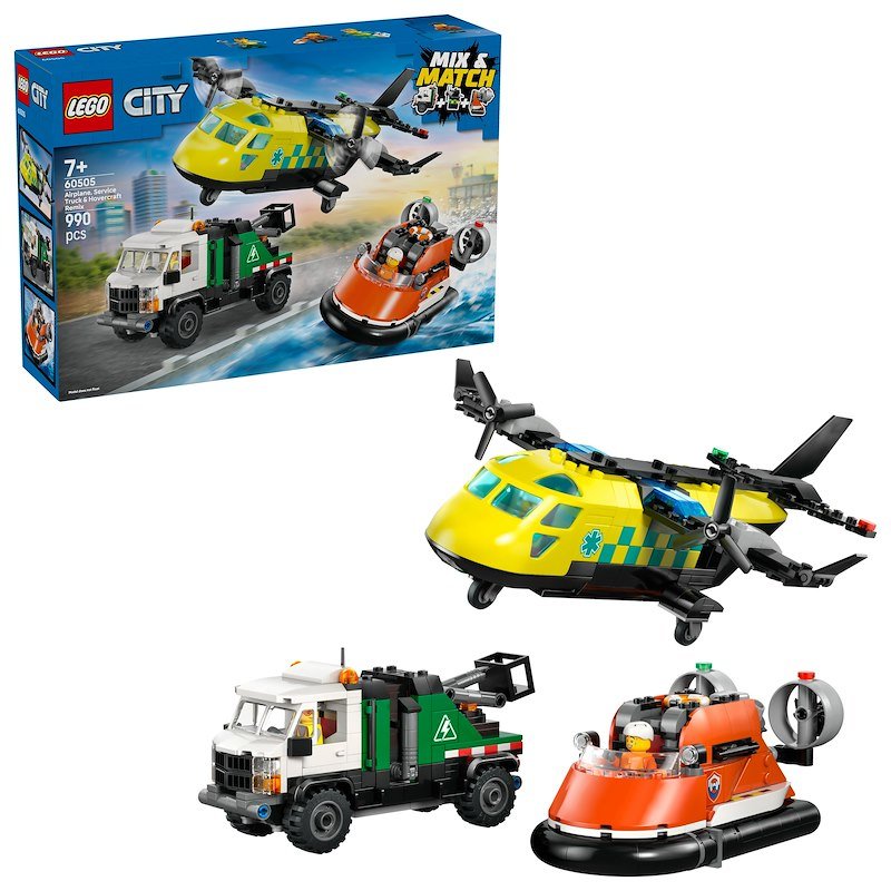 Lego® Remix aereo, camion di servizio e hovercraft 60505