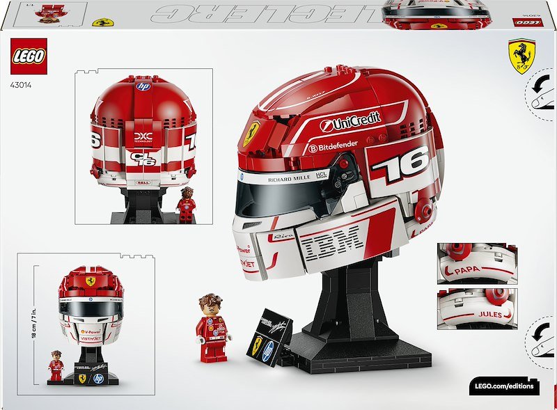 Costruzioni Lego Casco Di Charles Leclerc Scuderia Ferrari Hp - 6