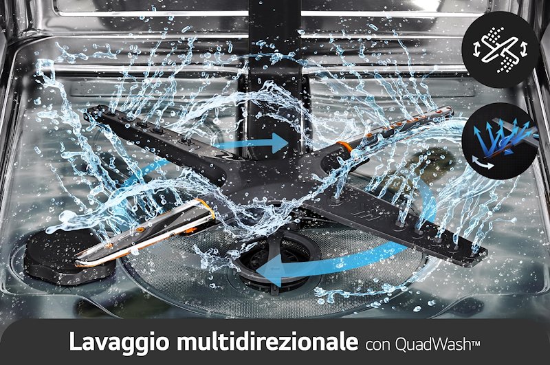 Lg Lavastoviglie a Incasso QUADWASH DB597TXS Noble Steel