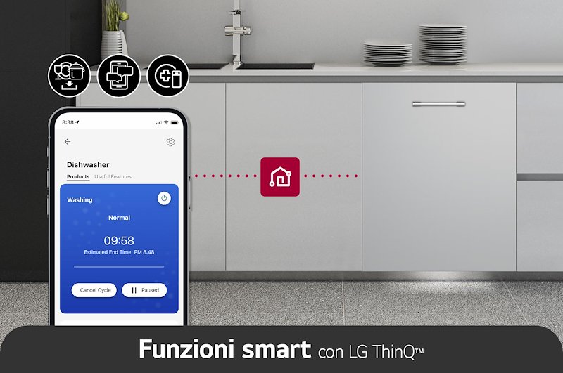 Lg Lavastoviglie a Incasso QUADWASH DB597TXS Noble Steel