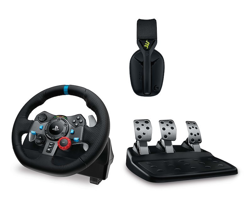 Logitech Volante da corsa con cuffie e pedaliera G29+G435 per PS4/PS5 Black