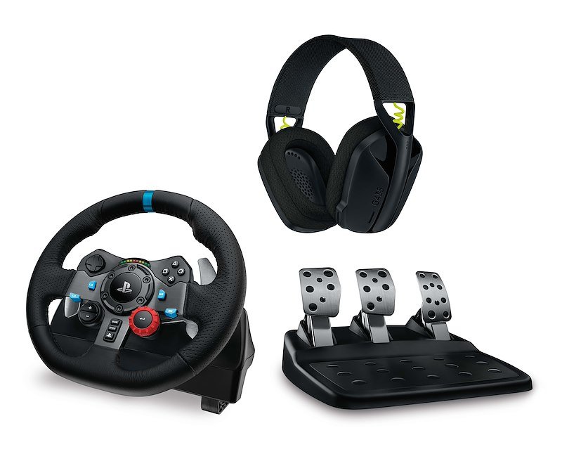 Logitech Volante da corsa con cuffie e pedaliera G29+G435 per PS4/PS5 Black