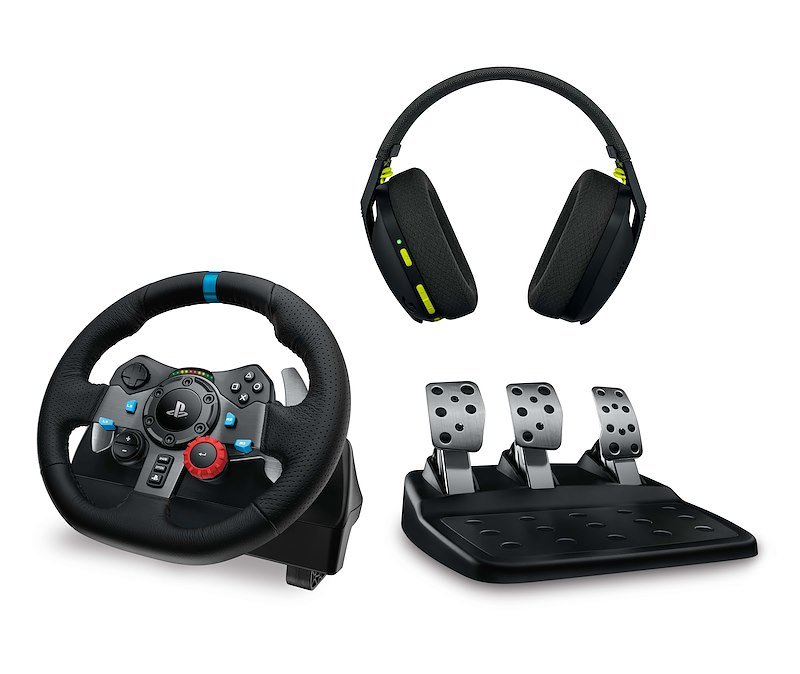 Logitech Volante da corsa con cuffie e pedaliera G29+G435 per PS4/PS5 Black