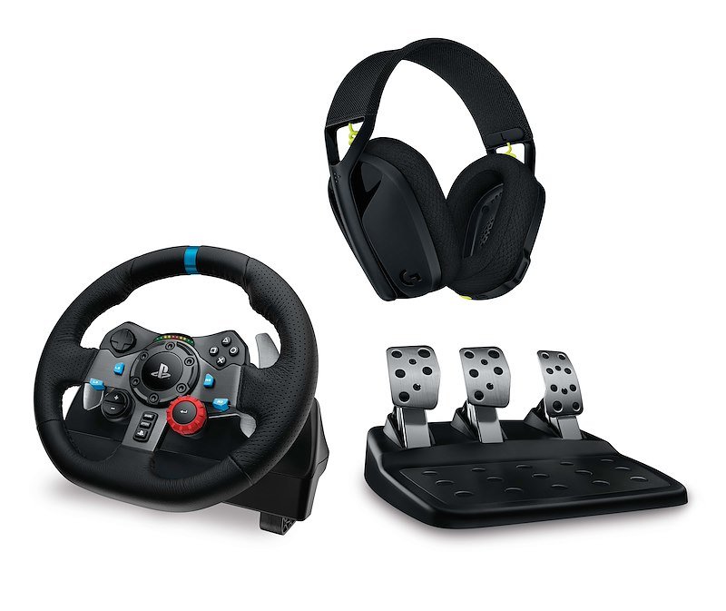 Logitech Volante da corsa con cuffie e pedaliera G29+G435 per PS4/PS5 Black