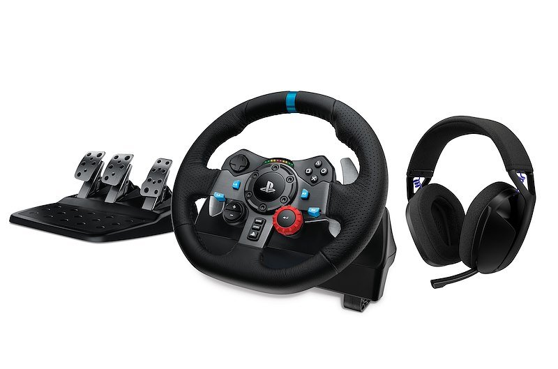 Logitech Set Simulatore di corsa G29 + cuffie G321 + Pedale Nero