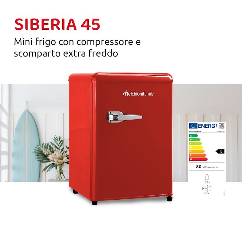 Melchioni Frigorifero SottoTavolo Siberia 45L Rosso