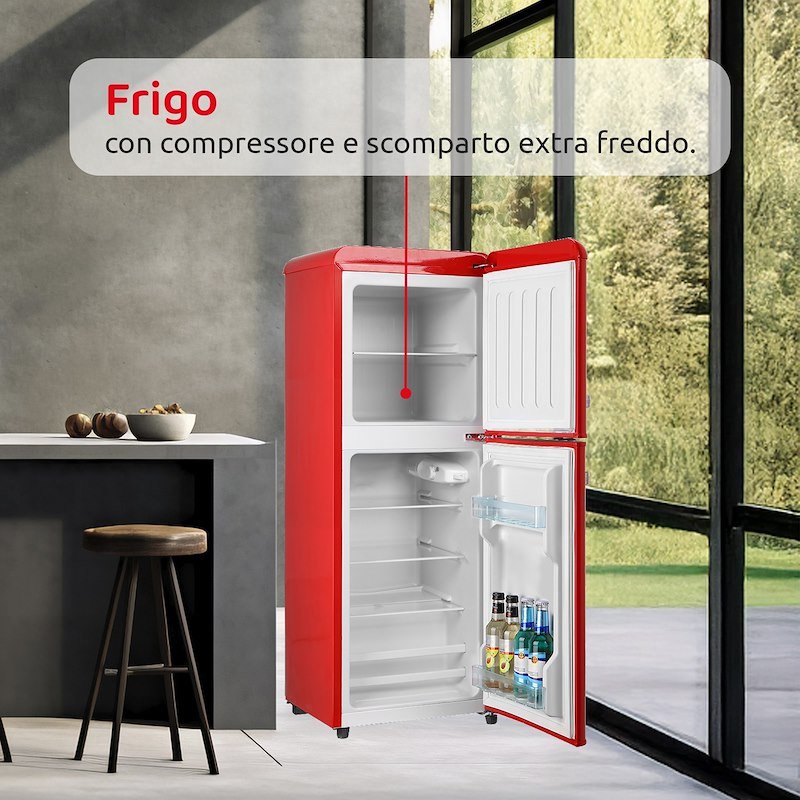 Melchioni Frigorifero Combinato Siberia 85L  Rosso
