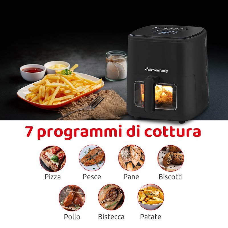 Melchioni Friggitrice ad Aria Marianna New 5L Nero