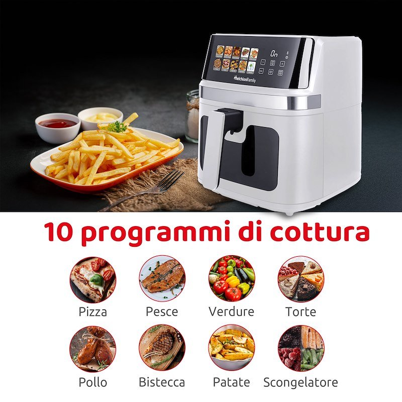 Melchioni Friggitrice ad Aria 8L Gaia Plus Bianco