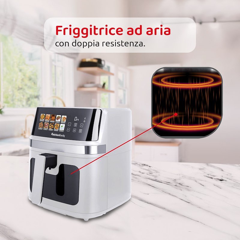Melchioni Friggitrice ad Aria 8L Gaia Plus Bianco