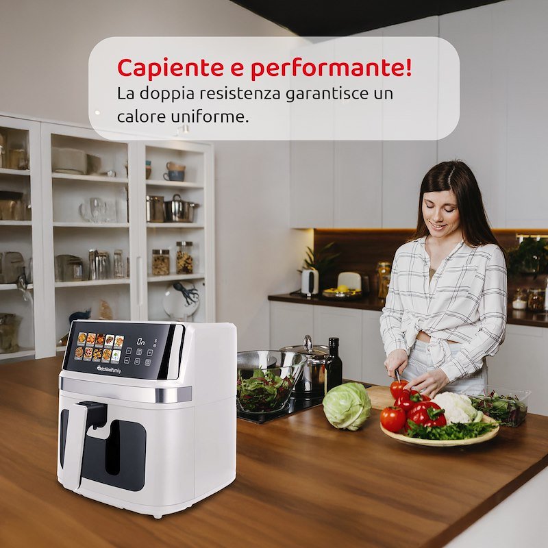 Melchioni Friggitrice ad Aria 8L Gaia Plus Bianco