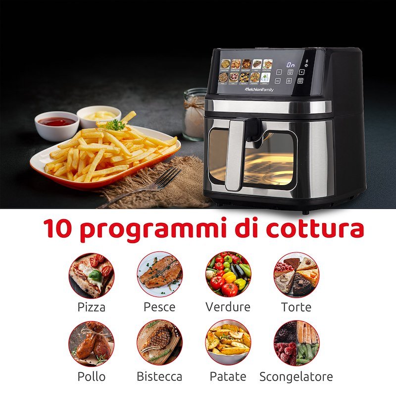 Melchioni Friggitrice ad Aria 8L Gaia Plus Nero
