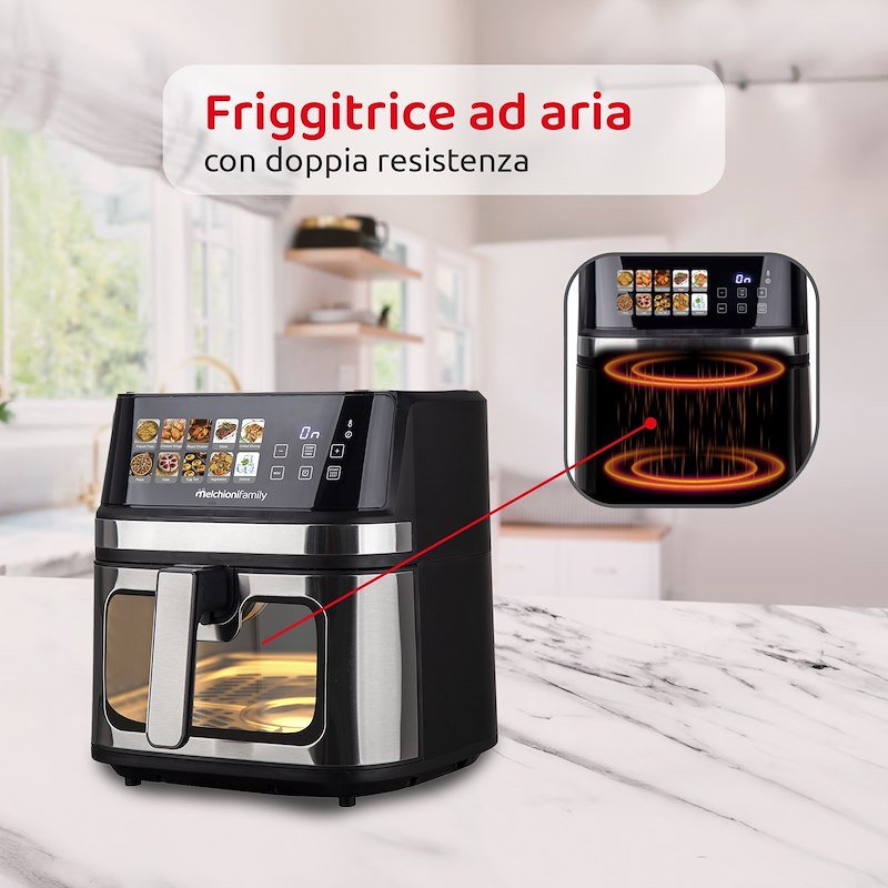 Melchioni Friggitrice ad Aria 8L Gaia Plus Nero